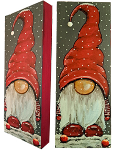 Restposten: Unikat - Handgemalt | Wichtel 2 | 5 cm starker Massivholz-Rahmen