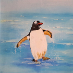 Pinguin Chubby | Mini-Druck auf Leinwand